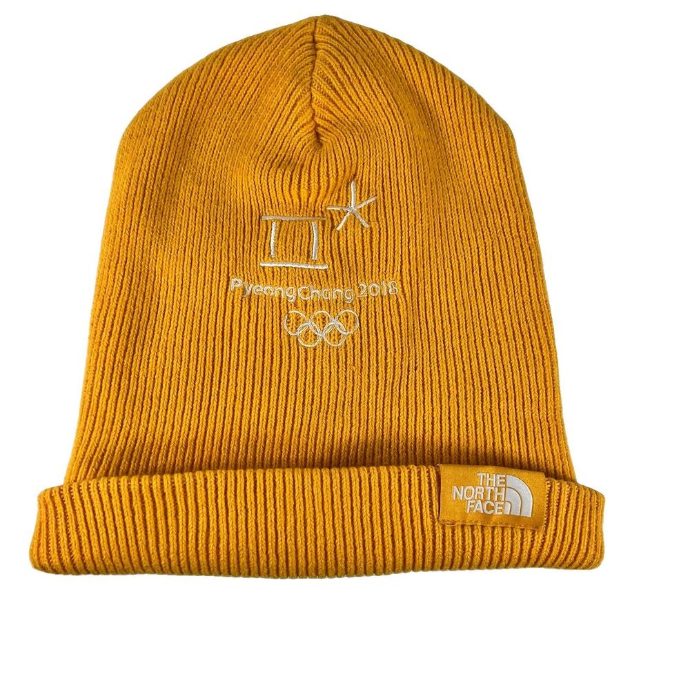The North Face Pyeongchang 2018 Olympics Yellow Beanie Winter Hat One Size
